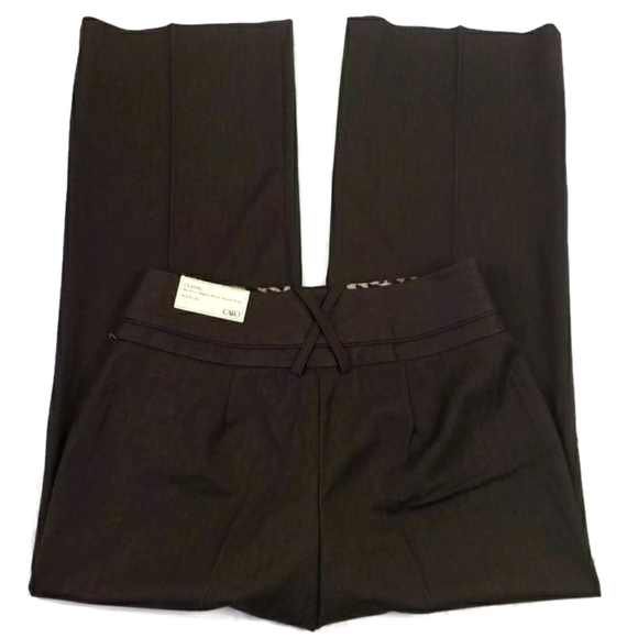 Cato Brown Stretch Mid Rise Wide Leg Classic Career Pants Womens 8P Petite - Picture 4 of 11